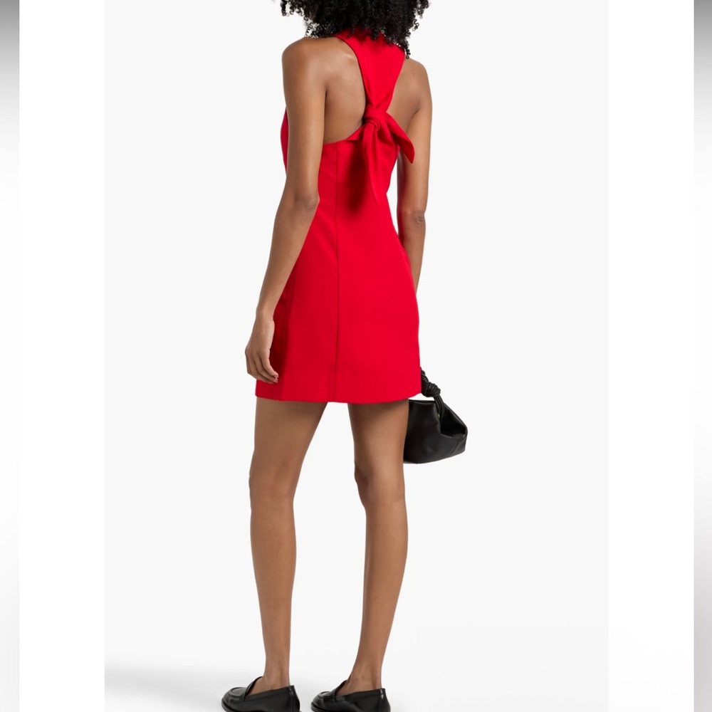 NWT Ganni Twill Mini Elegant Red Button-Down Dresa - Picture 2 of 13